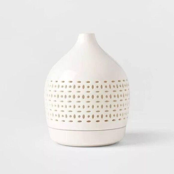 300ml Cutout Ceramic Color-Changing‎ Oil Diffuser White Internal Light - Picture 1 of 5